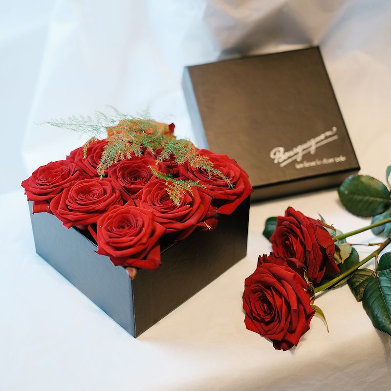 caja de rosas